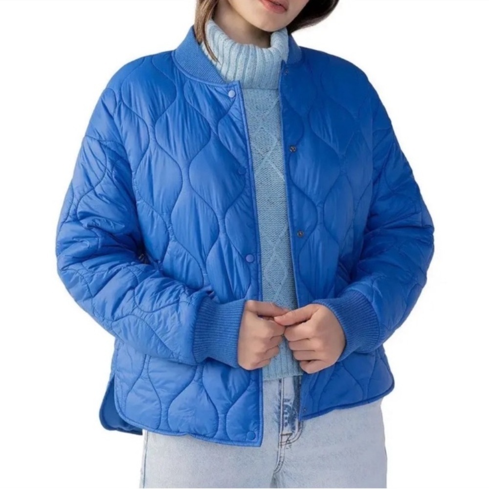 Sanctuary Vancouver Quilted Lightweight Bomber Jacket Coat Blue Size XXL NWT